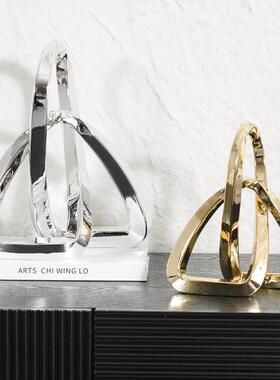 意镀式轻奢电金意色几装何摆件创客厅电视柜桌面饰G25815品家居用