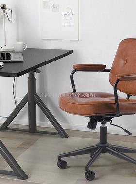 于联43336丰阿勒夫耶复古电脑椅阳家用椅子人体工学学习办椅公皮