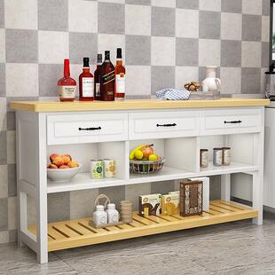 厨房切菜桌置桌物架子收纳置物多功能料理台实木切菜用台家985台