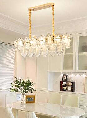 202CMI5新款法式年水晶吊现轻代奶油风灯饰玻璃灯具奢客厅主卧灯