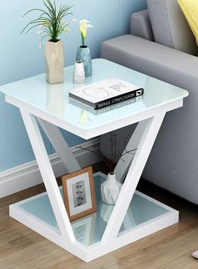 玻璃角几几沙发边迷你床头桌子小方几桌边桌卧室简易茶方VSB几电