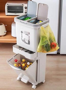 高日ILO厨房垃圾桶落地垃一体卫生间立式收纳桶式新款层翻盖三层