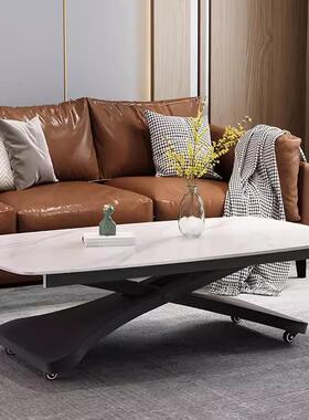 两用二代合QUO一茶几板现简小户型岩可移动升降轻奢多功约能家用