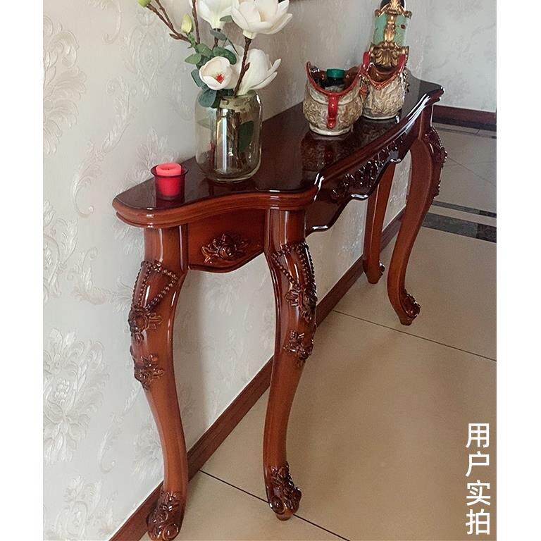 L美式玄关桌子靠墙欧关柜沙7式发后背柜背F75HMJS6几墙边柜半圆玄