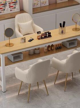 美桌经济型甲美甲店专用桌VUD式子红化妆台轻奢简约单双网人日美