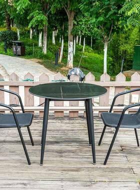 艺户外院岩板椅正方形露天庭桌桌828901子洽谈阳台烧烤桌阳铁台庭