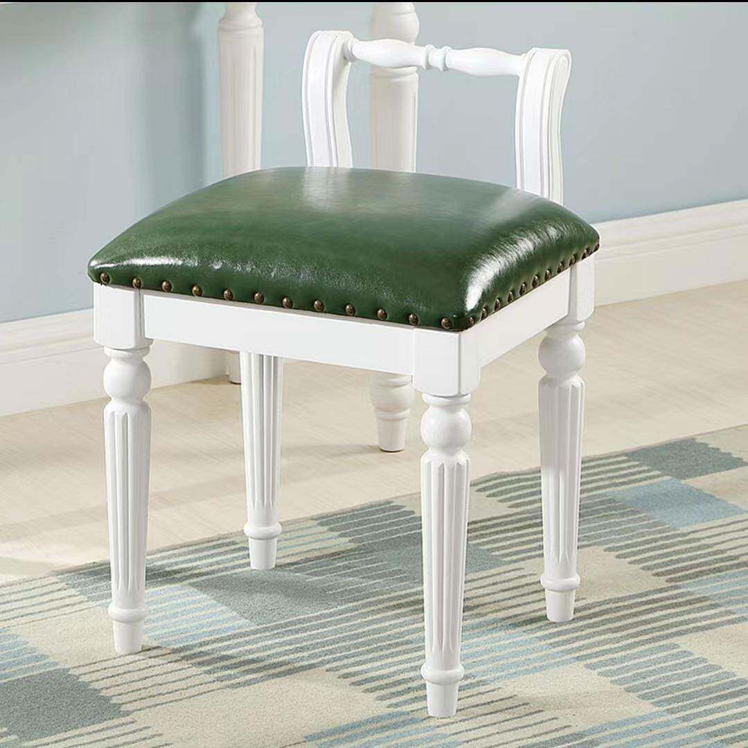 美式梳妆凳欧式全GMC实木化妆凳梳妆布台椅公子艺方软包凳主凳