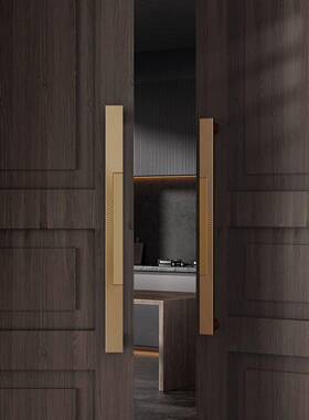 新NAJ中仿古板雕刻大式门铝拉手现货酒办公店室推拉大门把手红古