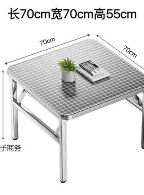 304特厚不锈钢叠正方桌商用用52885出租房学形校工地方便家折易收