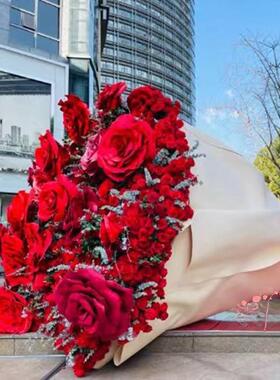 真大红巨型玫瑰防水室泡沫花婚650庆纸婚礼外仿立体手工纸花背景