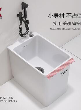 小型阳台拖池极窄卫生户间洗拖布把VYS池超窄小家用窄长型墩布池