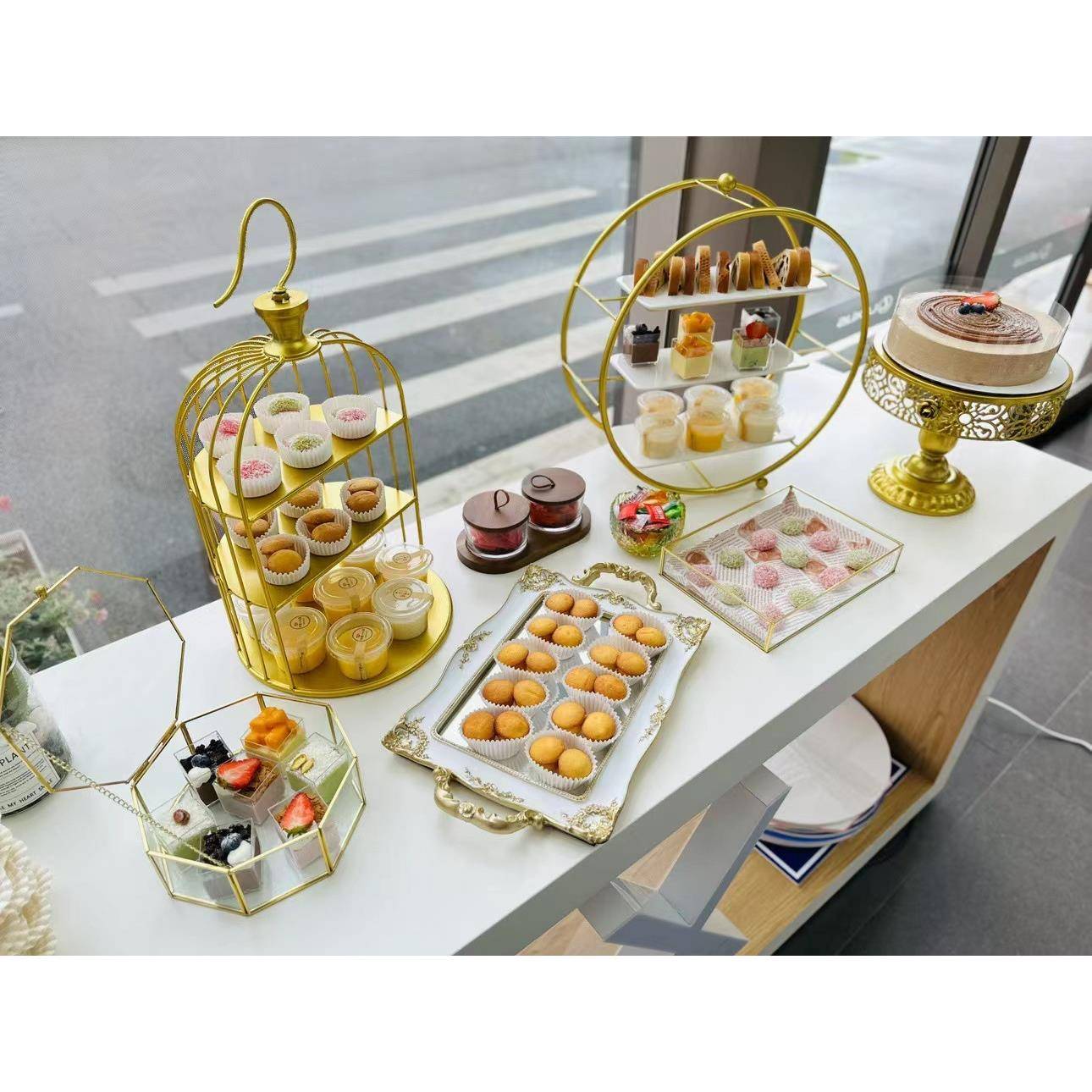 婚庆白色甜架户外婚礼蛋糕架JWF下套装小清蛋新糕午品茶点心架托