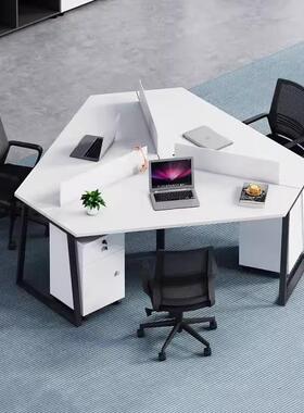 异形15463/6人位办公桌创意职员桌椅组工合桌风办公位职员屏卡位