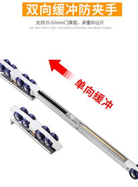 配推拉门阻尼8轮单向缓轮冲滑轮实木门缓冲轮卫生间吊拉门滑轨吊