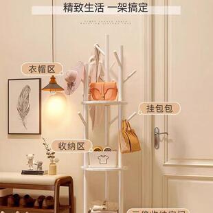 旋转帽架落地户卧室客厅家易用转角玄关入实STW木简立式衣床头挂