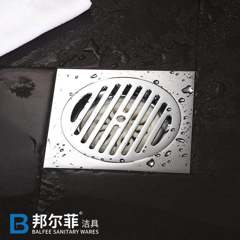 外贸出口邦尔菲5X15全铜方形直条地漏大排水管大侧排超淋浴175110