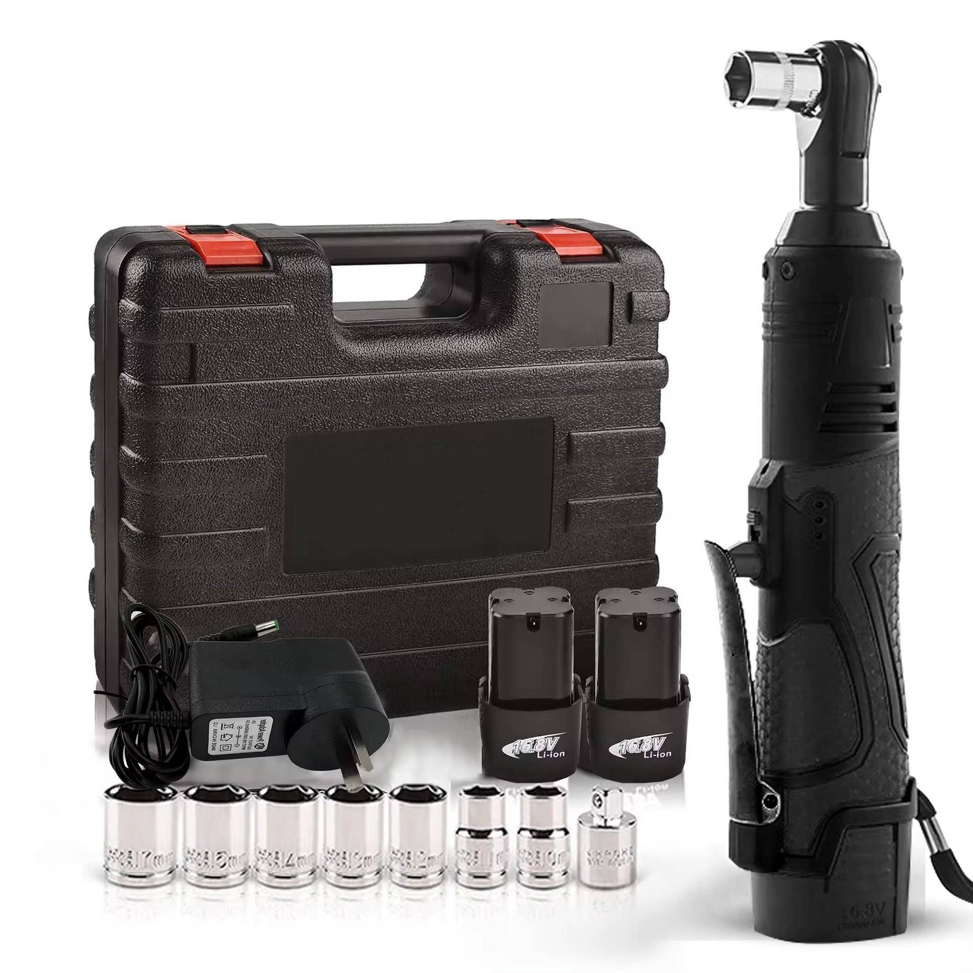 16.8角V锂电电动棘轮扳手充电166电式90度向直动扳手角拐弯器3/8