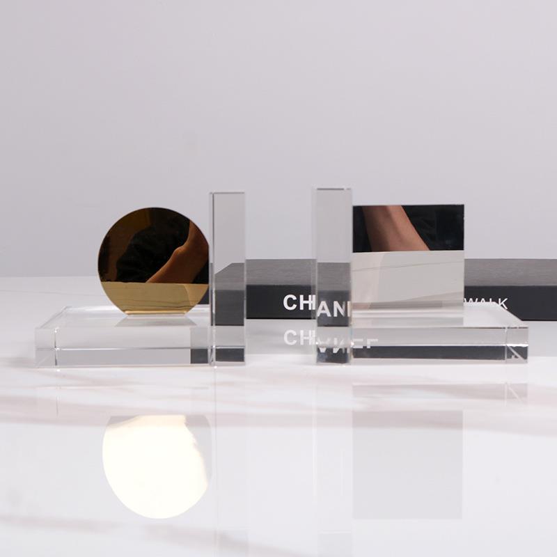 简约现桌水晶代何几书档书靠创意花器样板房书房面88973装饰摆件