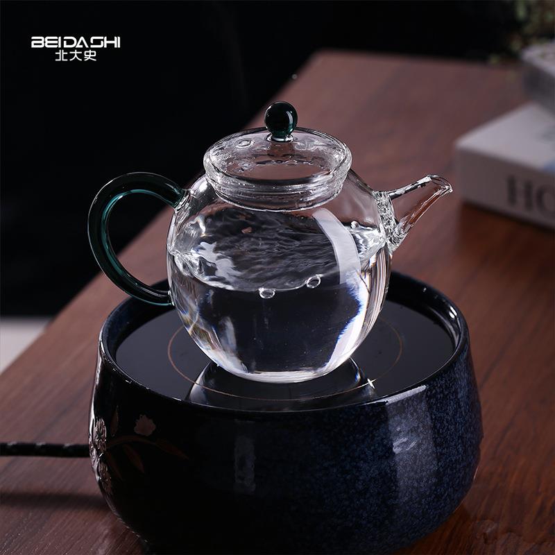 9QXC泡茶迷你小壶个人壶手执522耐热壶玻璃透明壶小茶壶可直火煮