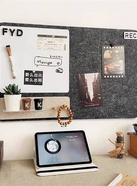 毛片毡墙贴照墙幼儿园VJQ组合打孔置物架挂钩展示软木免板留板言