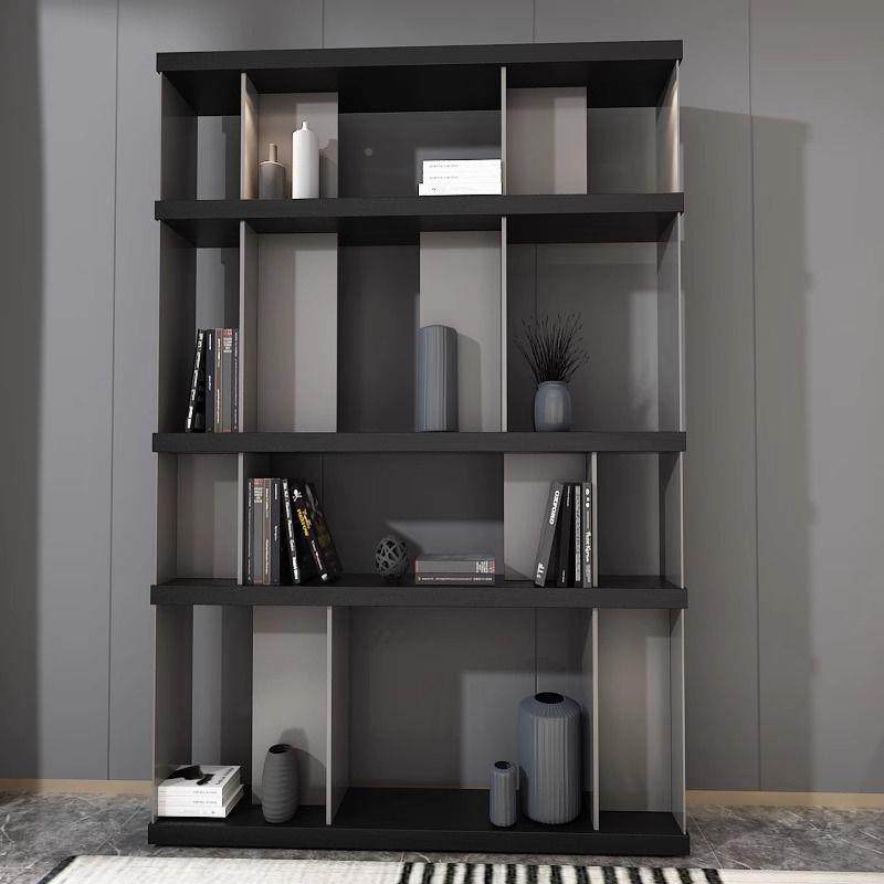 意式极NQL简桃木书架书物房置实物架胡色木板收纳储柜多层置物架