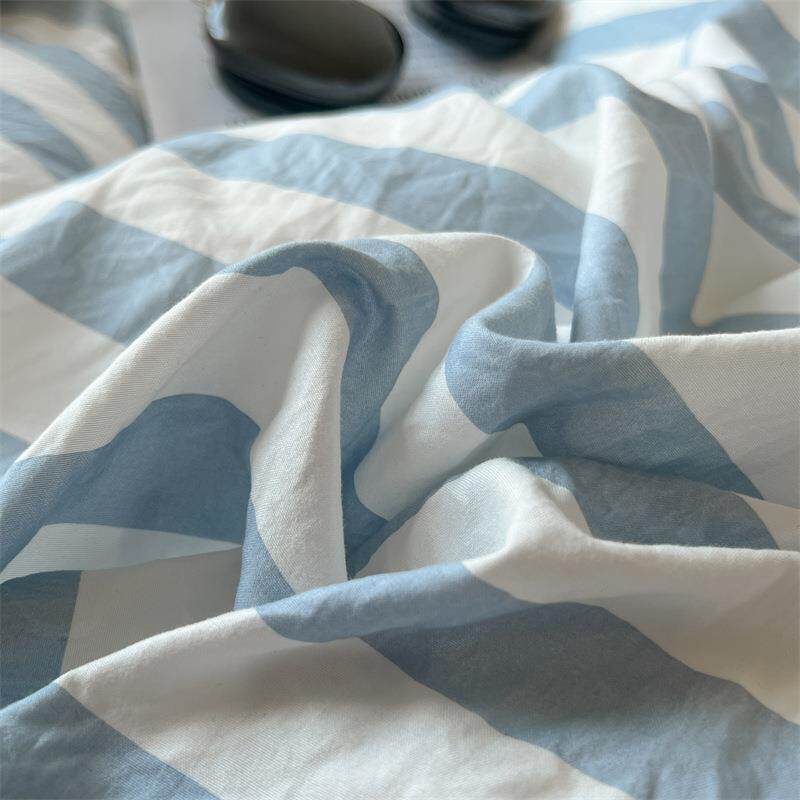 学生宿舍单被罩SIV三件套水棉床格子条纹风民宿保员工床上四劳件