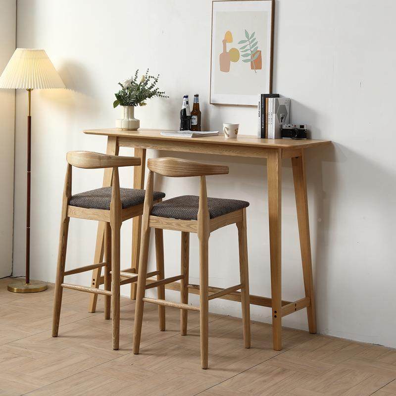 原木风樱桃木简台桌桌家吧用约小书办公桌全实木高脚小EVW餐桌子