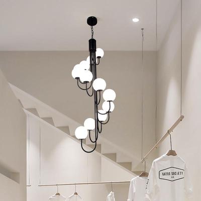 法式约楼梯灯长吊简现代旋转AMVloft公寓挑空客厅灯灯小复式吊楼