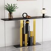 玄关DUM桌景台板网红意端墙式 入户玄关柜轻奢客厅靠供桌玄关置物