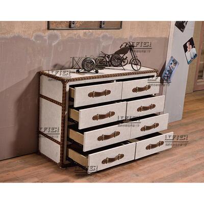 美式餐边柜落地纳物柜收纳柜酒店酒吧储书房边复古个性QOE收斗柜