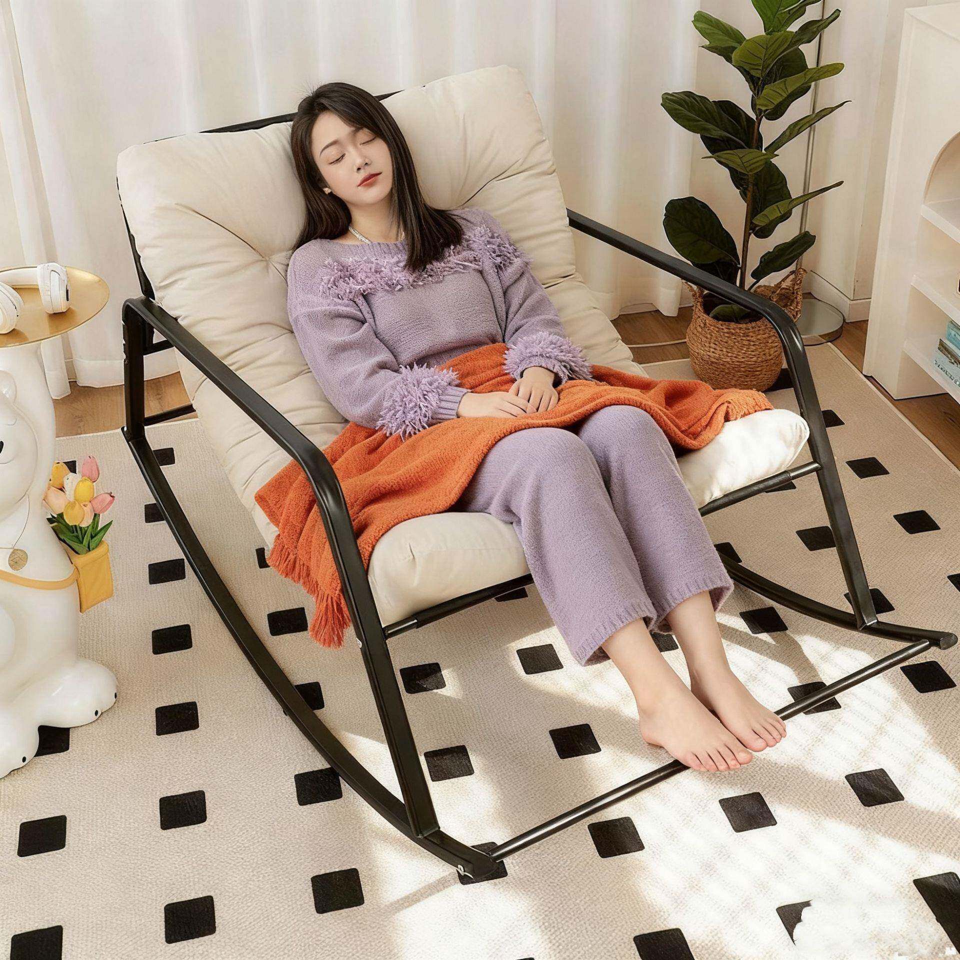 双人位摇可椅阳发台椅睡单人沙懒人沙发可躺觉网红L双人摇摇摇椅