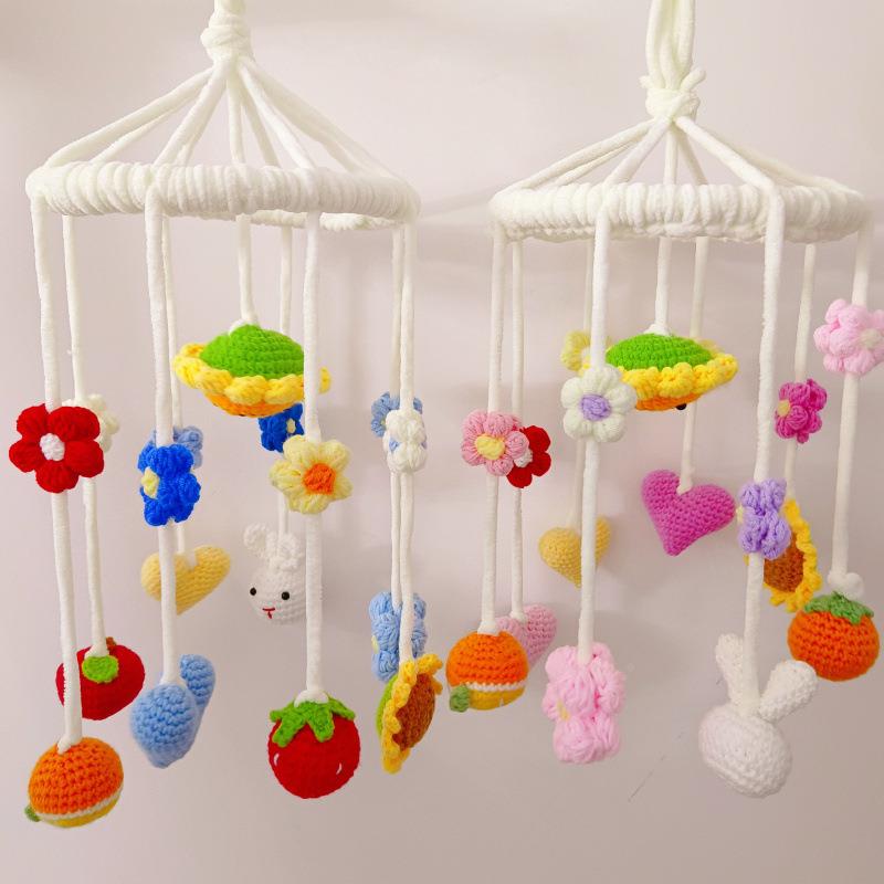 毛线房针织手工花床铃婴儿床床风铃儿童挂饰宝宝车238载悬朵挂式