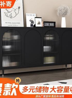 法一玄式水黑色复古餐边柜关柜体餐厅厨FNS房收纳柜靠墙碗柜酒柜