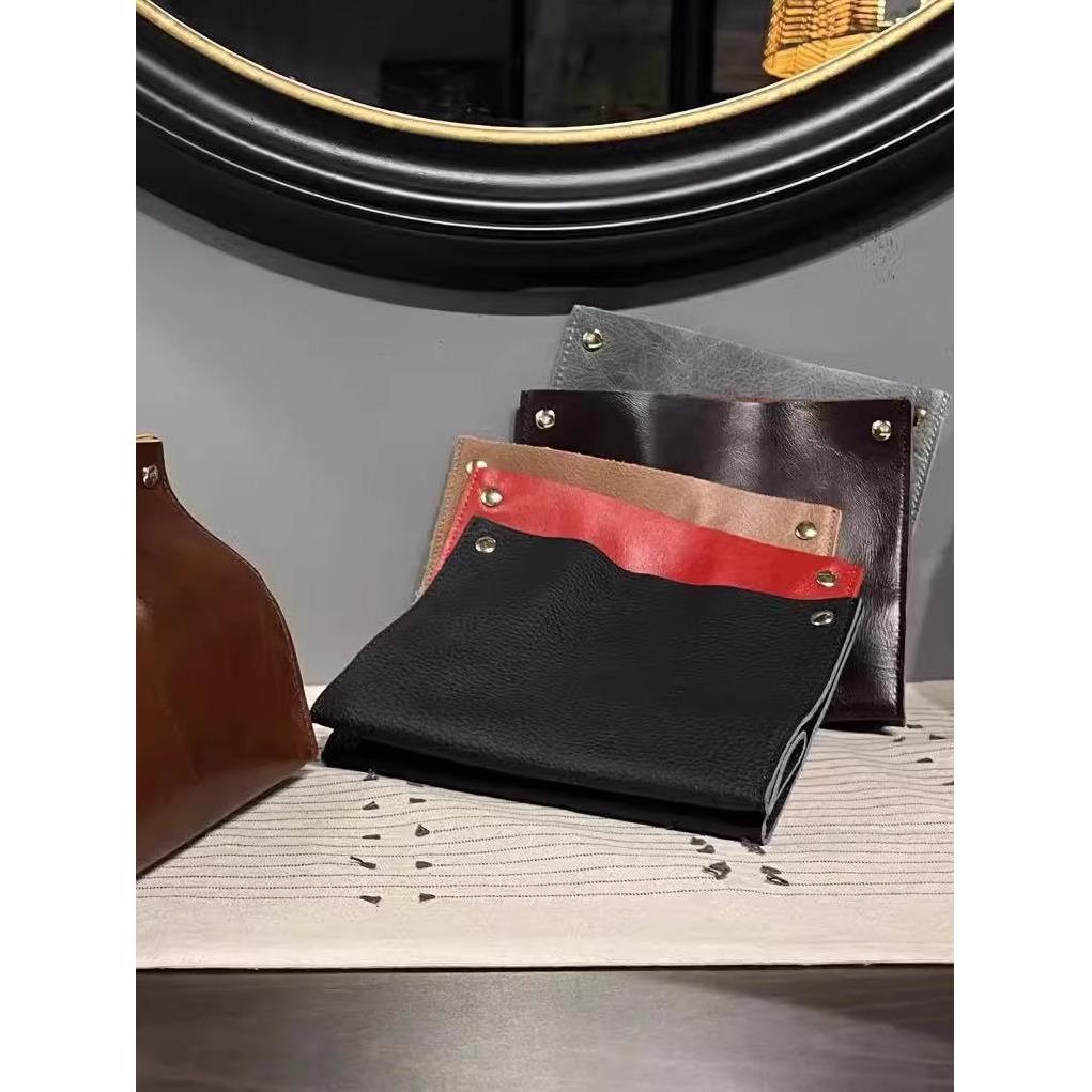 进口打蜡牛皮纸巾盒,高档高档真皮纸巾收纳袋,覆古中世纪风格真