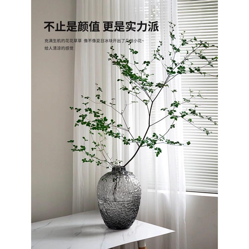 斯堪的纳维亚风格高端新大肚圆形落地大花瓶可达豪华水培绿色植物