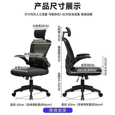 域轩品朗人体工学椅护腰电脑椅用久坐舒适家宿舍电椅男RMI办竞公