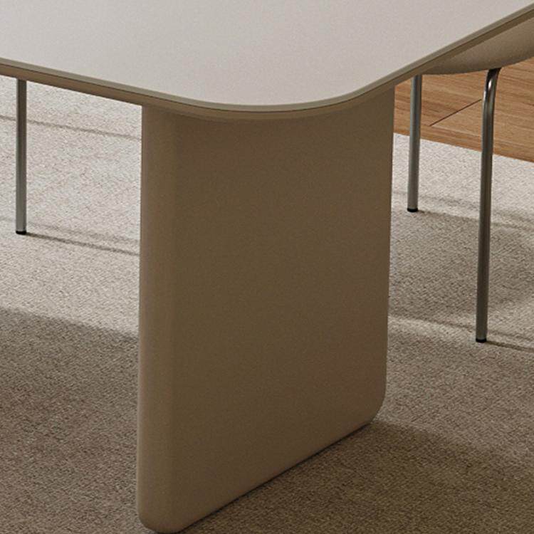 法奶式桌油风岩KUP板餐奢桌莫比恩大板桌小型客厅家用轻方形饭椅