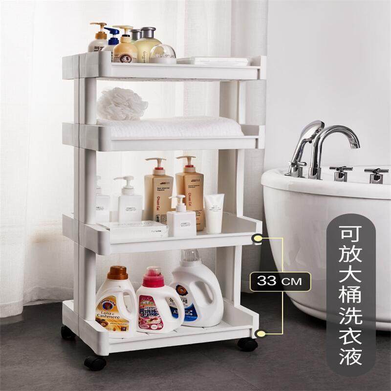 小移推车置无品牌/物架落地用浴室卫间可动储生物架厨房卧室婴儿