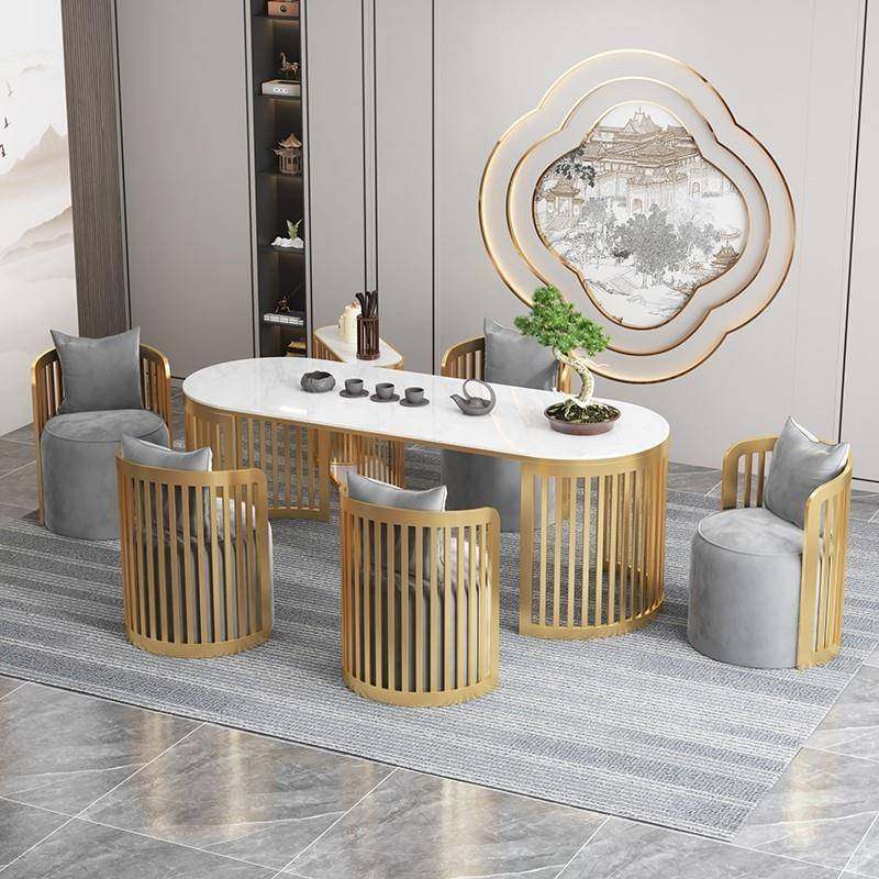 9C阳台茶GFT桌组合家用户型轻奢小室办公极简茶台简椅约岩板茶几