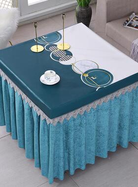0YV欧式桌布F778S567防水防油防烫耐脏包夏W季桌薄款电烤火罩套全