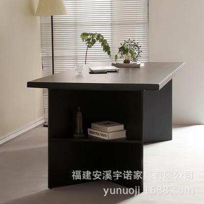 简约现代实木台办师公桌设计款轻书桌写字长桌XAG总裁老奢板桌电