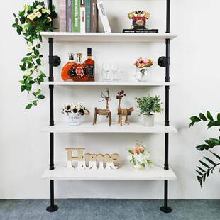 工管架5层管道架道子五层架现代书柜壁挂式书架书架墙梯壁装业饰