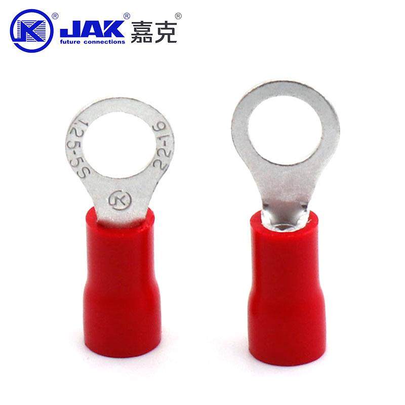 RV1.55S圆地线端-子绝缘护套紫铜冷无品牌/压端子M5铜2鼻子接线形