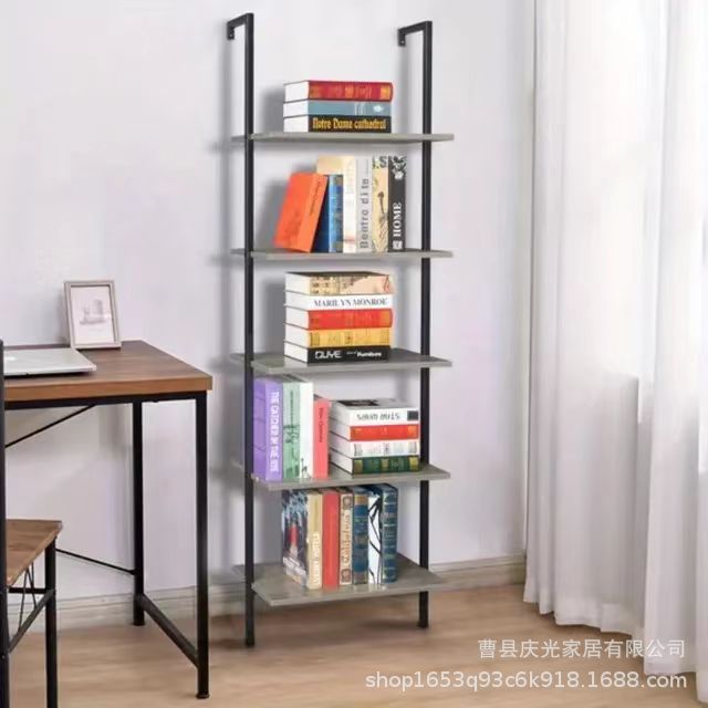 5层开放式壁挂梯型书架客厅