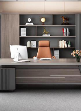 代简约现老板桌总裁办FC-LB123柜公桌1人位办办公家具桌椅文件全