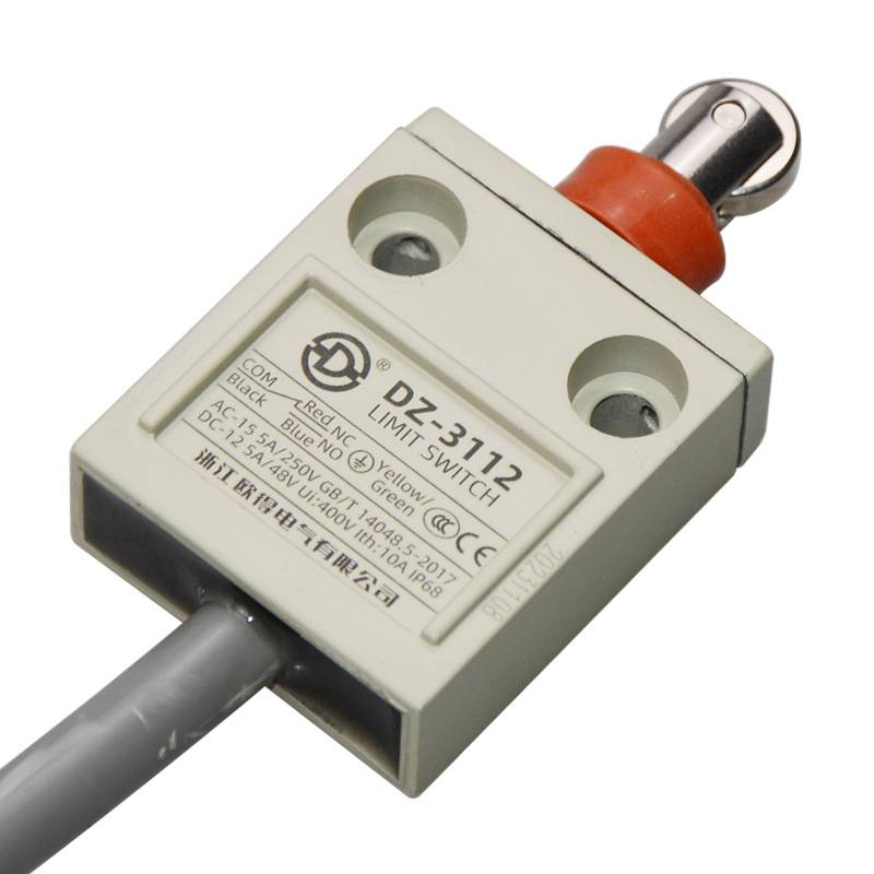 DZ-3112防水行程开关3米线不锈钢滚轮柱塞式IP68高度密封欧得限位
