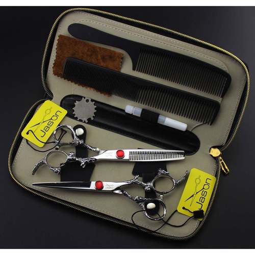 JSON杰森MDWHE-01A龙美发剪/平剪柄牙剪打薄剪套装XL0-0401