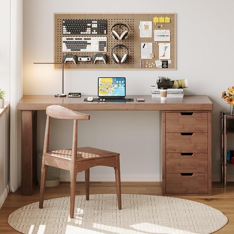 实木双人书桌人家用书柜组卧合学习桌室两位办公桌现DB04代简约电