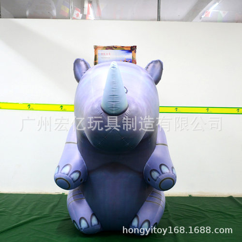 厂家直销PVC充气犀牛 PVC充气动物公仔 PVC充气卡通动物造型气模