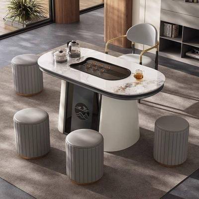 阳小茶KSP桌可移板动多功能茶桌椅组合简约一体用烧水壶台家岩茶